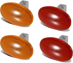 Dually Bed Fender Marker Light Set – 2 Amber & 2 Red LED Lights for F350/F450…