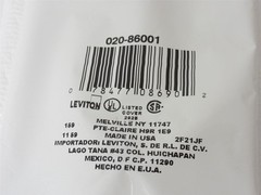 239051 New-No Box; Leviton 020-86001 Lot-6 Toggle Switch Wallplates; 1-Gang