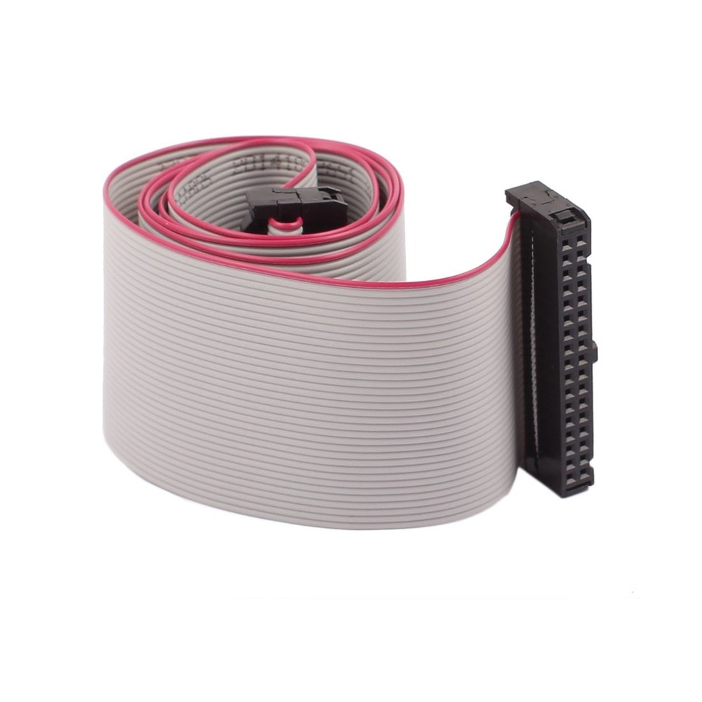 34P 34 Way 2.54mm Pitch F/F IDC Extension Flat Ribbon Cable Gray 66cm Long