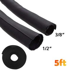 Split Braided Cable Sleeve Nylon Self Wrap Wire Loom Cord Management Protector