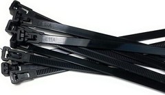 Black White Green Releasable Reusable Tie Wrap, Cable Tidy, Ties Zip Straps