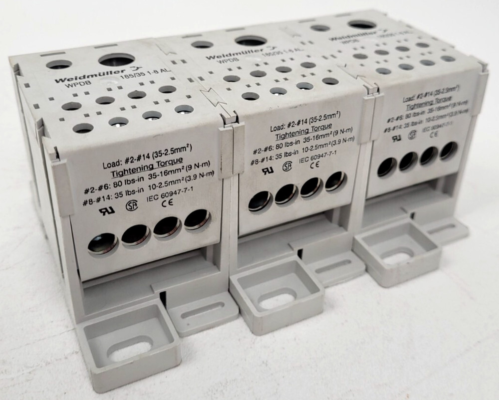 (Lot of 3) WPDB Weidmuller Power Distribution Block 600V 310A – Next Day Option