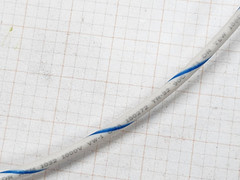 Atlas Wire #16awg AWM UL-1015/1230 Hook-Up/Lead Wire White w/Blue Spiral /100ft
