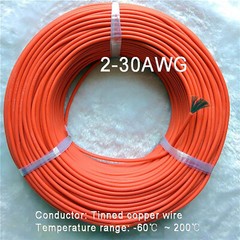 Red 2-30AWG Flexible Silicone Cable, HIGH TEMP 200℃, 0.08mm Tinned Copper Wire