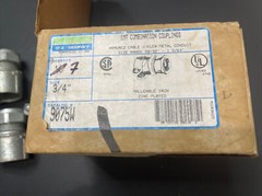 7 New O-Z/Gedney 9075-W EMT Combination Couplings 3/4” Zinc Plated Iron