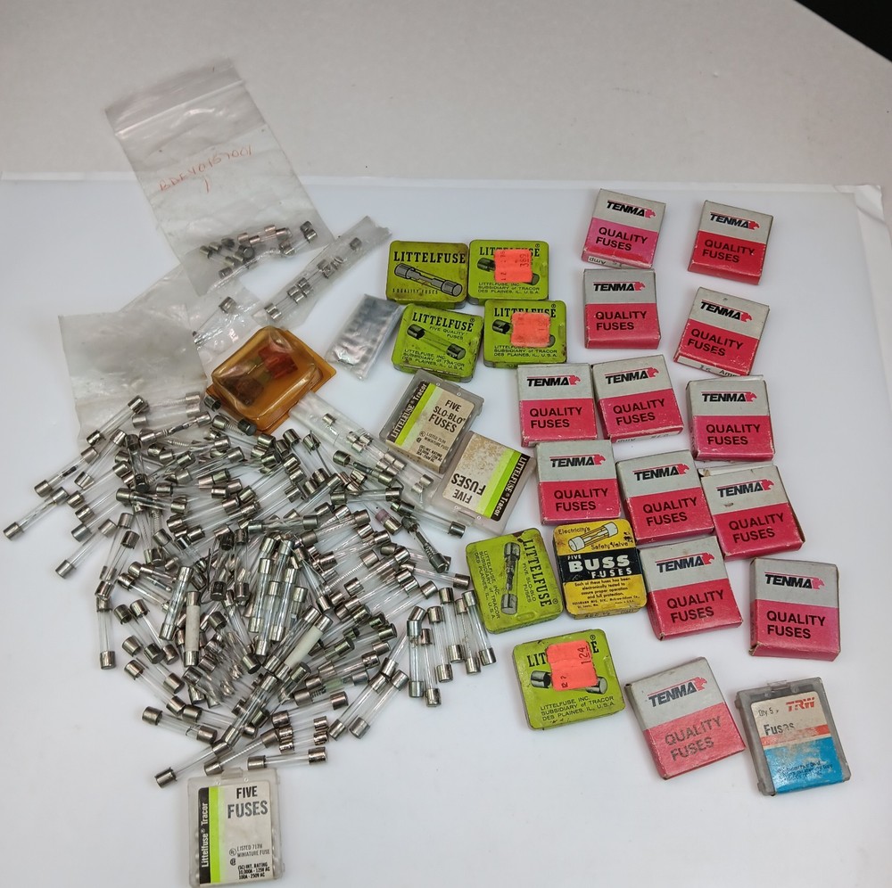 Mixed Lot Glass Fuses Buss Fuses Large Mixed Lot