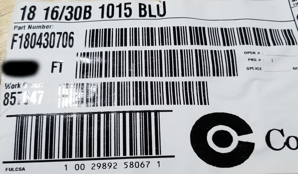 Southwire #18awg Stranded Bare Copper UL-1015/1230/1032 Hook-Up Wire Blue /100ft