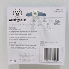 Westinghouse 70158 Lock‑Up Caps 1/8 IP White Plastic Lamp Canopy 2 Pack New
