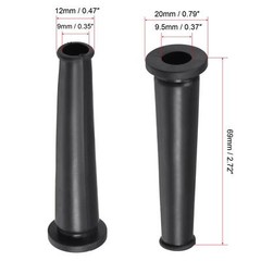Cord Boot Protector Cable Sleeve Rubber 69mm Length Black 5 Pcs
