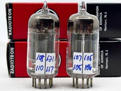 (2)RCA 5687 Vacuum Tubes Bronze Plates O Getters Copper Rods Tests NOS Amplitrex