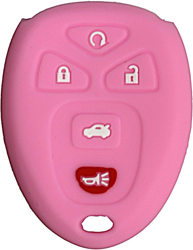 Silicone Key Fob Cover Protector for 5-Button Remote, Compatible w Color: Pink