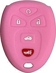 Silicone Key Fob Cover Protector for 5-Button Remote, Compatible w Color: Pink