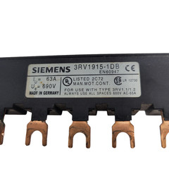 SIEMENS 3 PHASE BUSBAR 3RV1915-1DB 63A 690V FORK CONNECTIONS 45MM SPACING