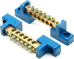 2 Pcs Ground Bus Bar Terminal Block, Brass Electrical Grounding Bars