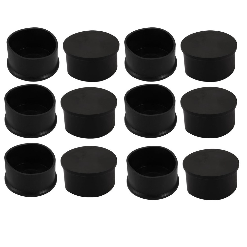60mm Inner Diameter Chair Leg Floor Protectors Table Feet Tips Covers Caps 12pcs