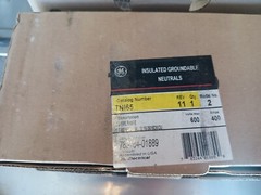 General Electric TN165A 400 Amp 600 Vac Insulated Neutrals (NIB)