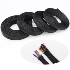 Expandable Braided Cable Tidy Sleeving Wire Harness Flexible Black Polyester PET