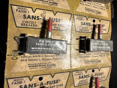 Sans-a-fuse FA500-1 Circuit Breaker 6-Pack – NOS Vintage Bulk Strip – 5A Thermal
