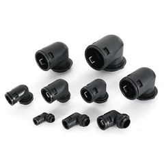 Nylon Corrugated Conduit 90° Elbow Connector Fitting For Corrugated Cable Tubing