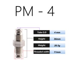 Pneumatic Push-in Fittings Tube Hose Bulkhead Connector A2 Stainless PM 4-16mm