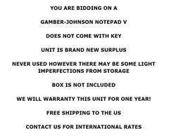 New! Gamber-Johnson Notepad V Laptop Docking Station Cradle W/Warranty