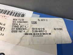 TEL TOKYO ELECTRON ES1D80-002917-11 BREAK FILTER BFA-08-100-ST-02-TF3, 121195