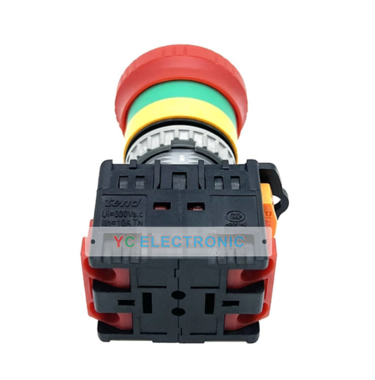 1PCS Emergency stop button switch 30mm hole ( 2 Normally closed ) TN3BKR-2B