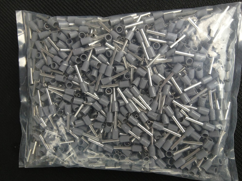 500PC WIRE CORD END FERRULE CRIMP GRAY 16 AWG E1508GY