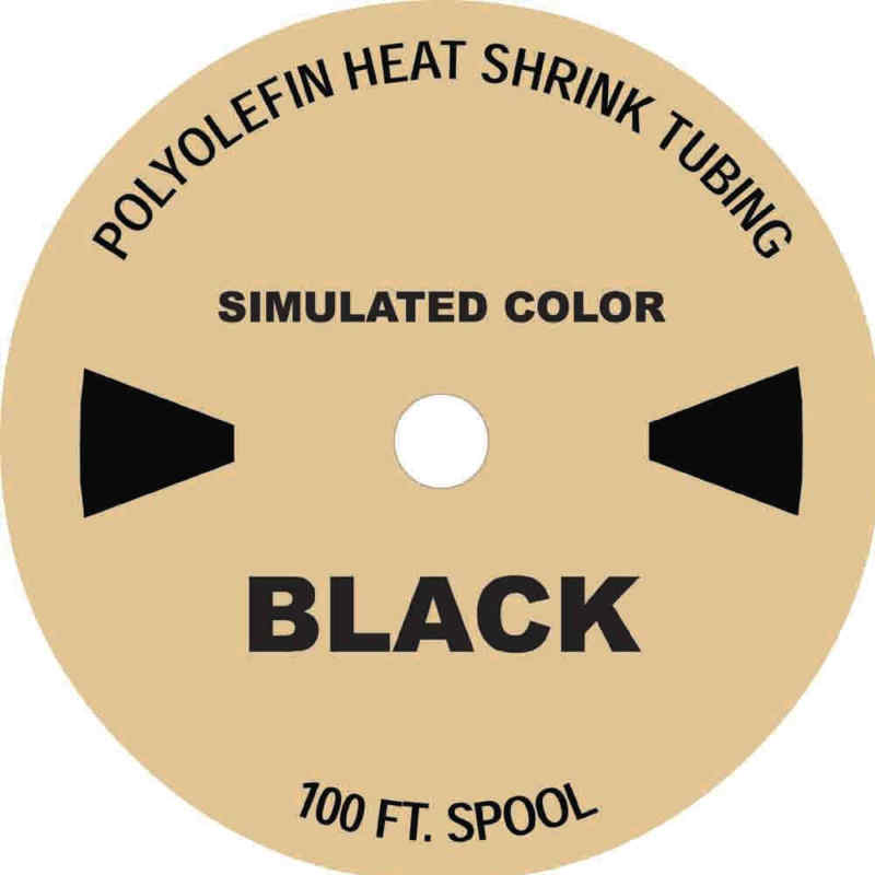 2″ I.D. (80mm) BLACK 82 FT. roll of Polyolefin 2:1 Heat Shrink Tubing