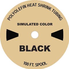 2″ I.D. (80mm) BLACK 82 FT. roll of Polyolefin 2:1 Heat Shrink Tubing