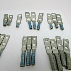 Burndy Lugs, Lot of 94 Assorted 1 and 2 Hole lugs, New