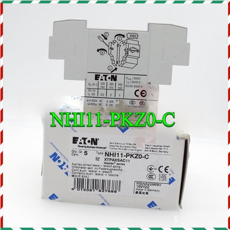 QTY:5/BOX NHI11-PKZ0-C NEW FOR MOELLER Switch Auxiliary Contact Rapid Delivery
