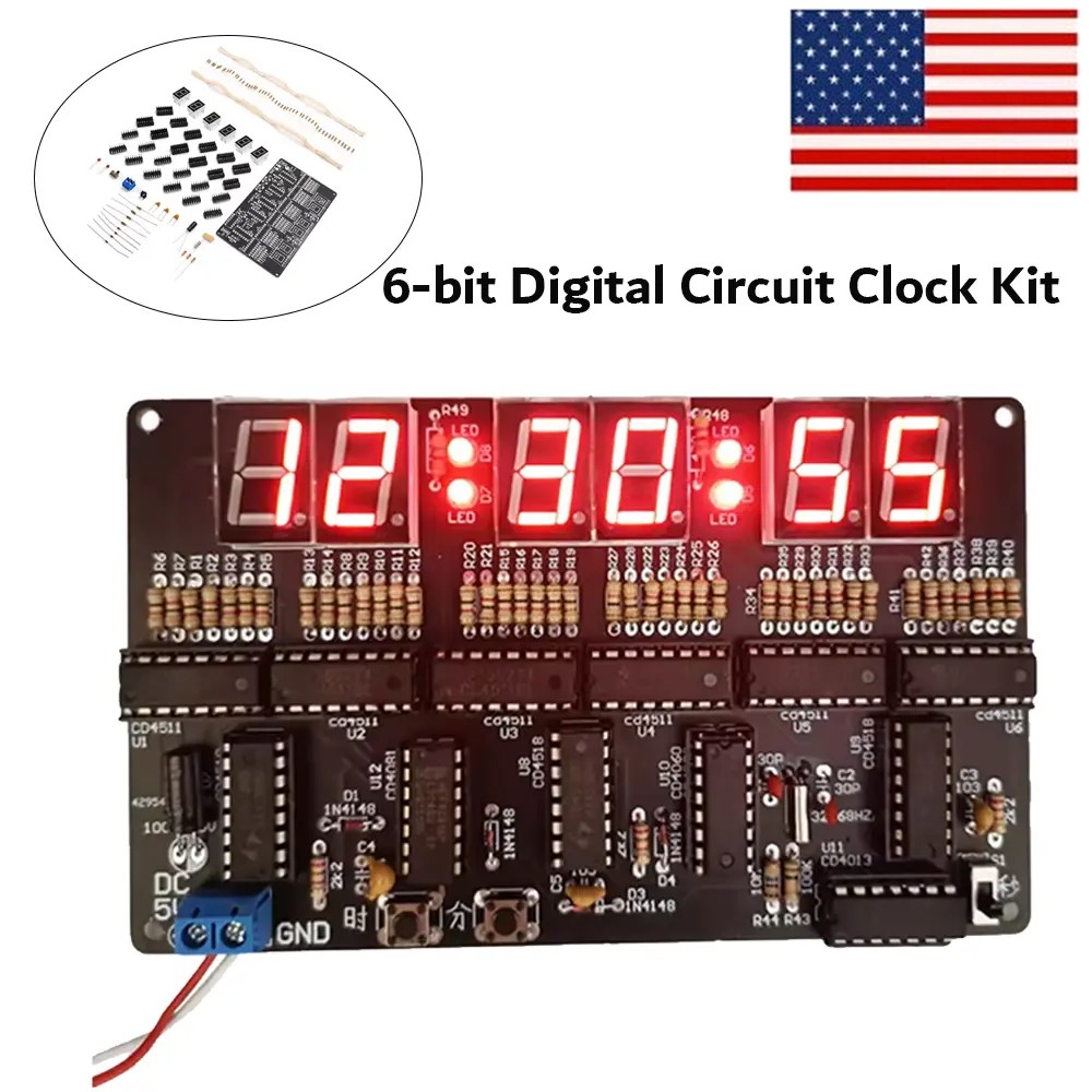 6-bit Digital Circuit Clock DIY Electronic Kit Electronic Clock Teaching Kit