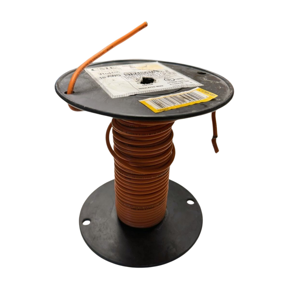 CME E102470 Orange Machine Tool Insulated Wire 10 AWG Approx 45′ Long, 2 lbs