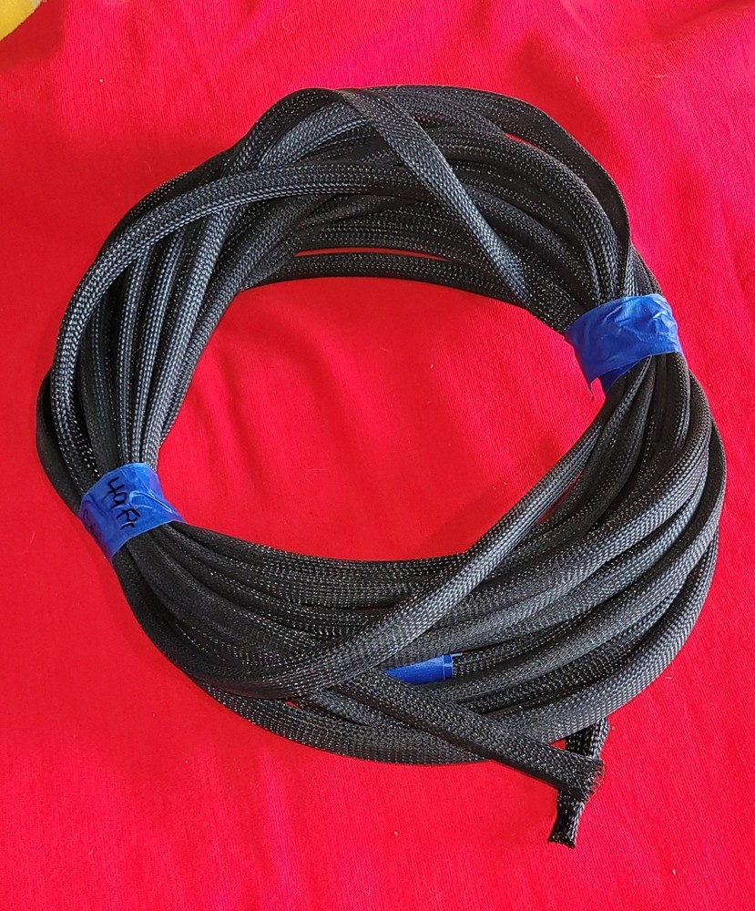 🚨 Black Expandable Wire Cable Sleeve 49 FT Nylon Braided Wire Cable Tubing Cord