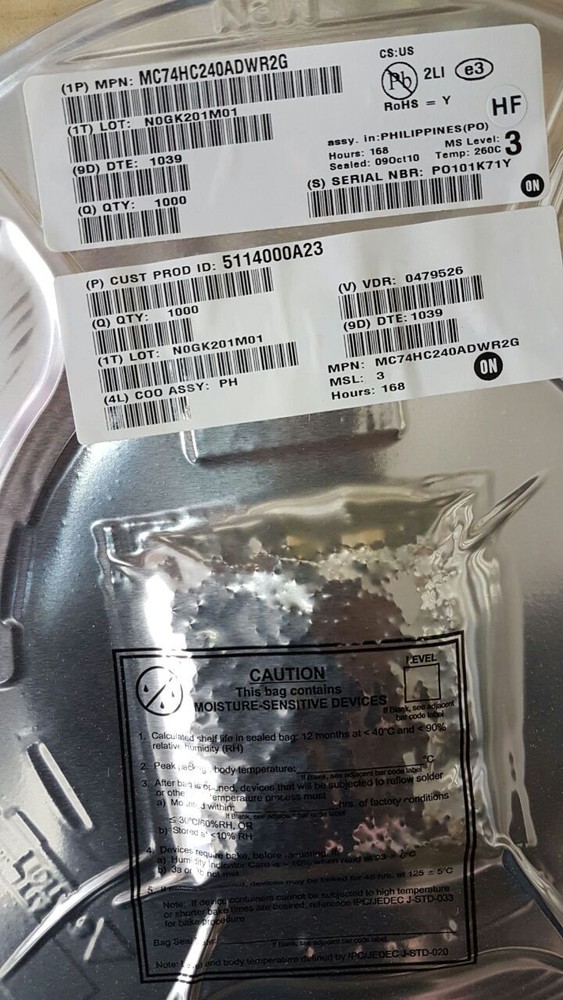 1000 x ONSEMI MC74HC240ADWR2G Buffer/Line Driver 8-CH Inverting 3-ST