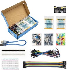 REXQualis Electronics Basic Kit w/Power Supply Module, Breadboard, Jumper…