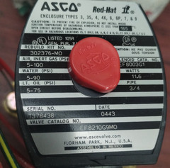 ASCO RED-HAT 8210G009 3/4 BRASS NC Solenoid valve DC24V HAZARDOUS EF8210G9MO