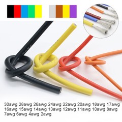 0.08mm Flexible Silicone Cable Wire 2/4/7/8/10/12/14/15//16/18/20/22/24/26/30AWG