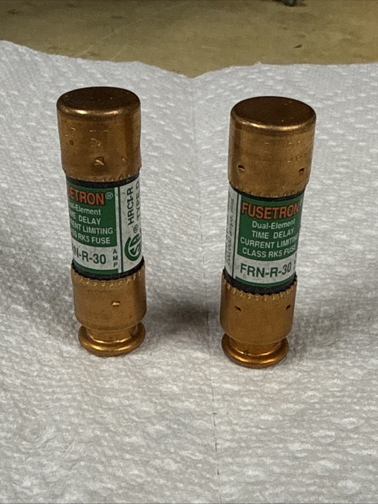 GENUINE FUSETRON FRN-R-30 30A 250V Fuse (Lot of 2) New