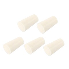 15-19mm Beige Drilled Silicone Stopper Plugs for Flask Test Tube Stopper 5pcs