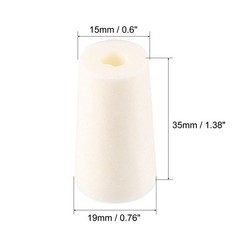 15-19mm Beige Drilled Silicone Stopper Plugs for Flask Test Tube Stopper 5pcs