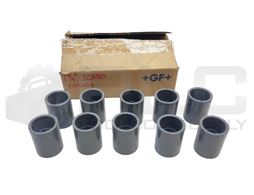 NEW BOX OF 10 GF 829-012 PVC COUPLING 1-1/4″ SCH 80 *READ*