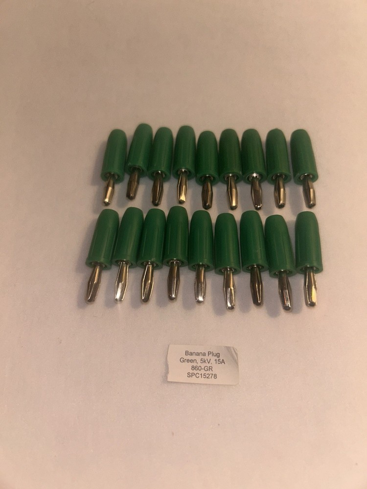 Banana Plug 5kV 15A Red, Green, Black (Lot Of 32)
