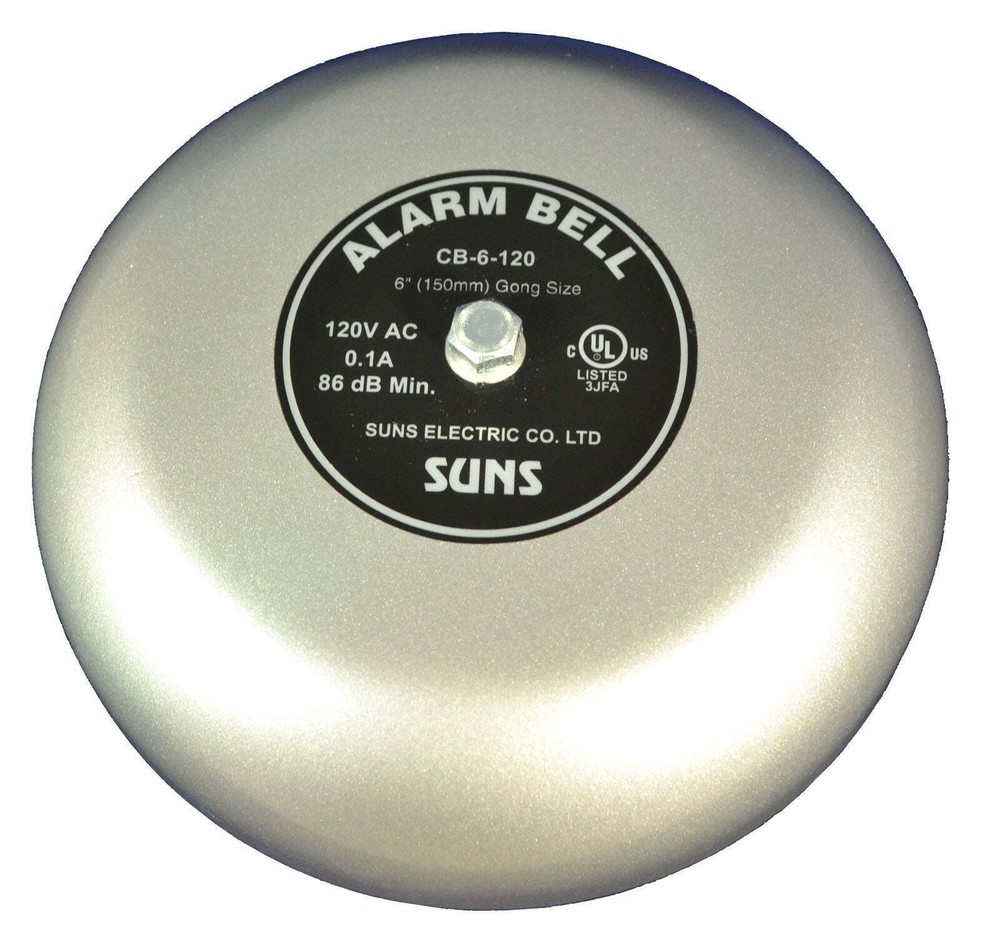 SUNS CB-6-120 Gray 120V Alarm Bell 6 Inch 120 Volt AC (6″ in 120 VAC)