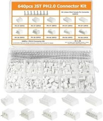 640PCS JST PH 2.0mm Connector Kit PH2.0mm Pitch 2 3 4 5 6 P Size: JST PH 2.0mm