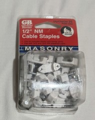 Gardner Bender PSM-1550, NM Cable Plastic Staples 1/2″, Qty 25 ~ MASONRY
