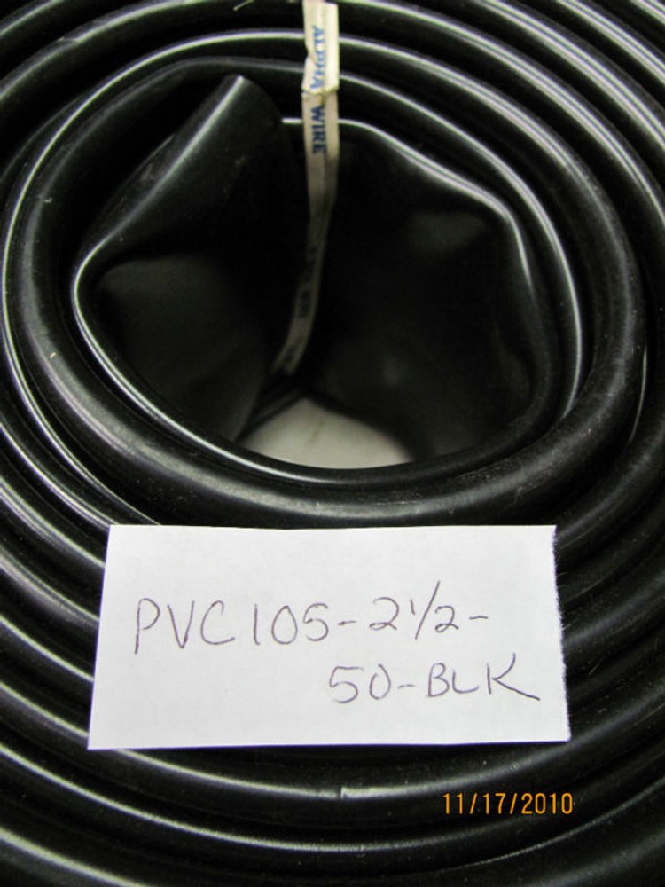PVC Flexible Tubing Alpha PVC-105-2-1/2, 2-1/2″ Black, 50 Feet, Non-Shrink