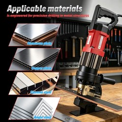 Electric Hydraulic Hole Puncher Punching Tool +5 Dies for Iron Copper Aluminum