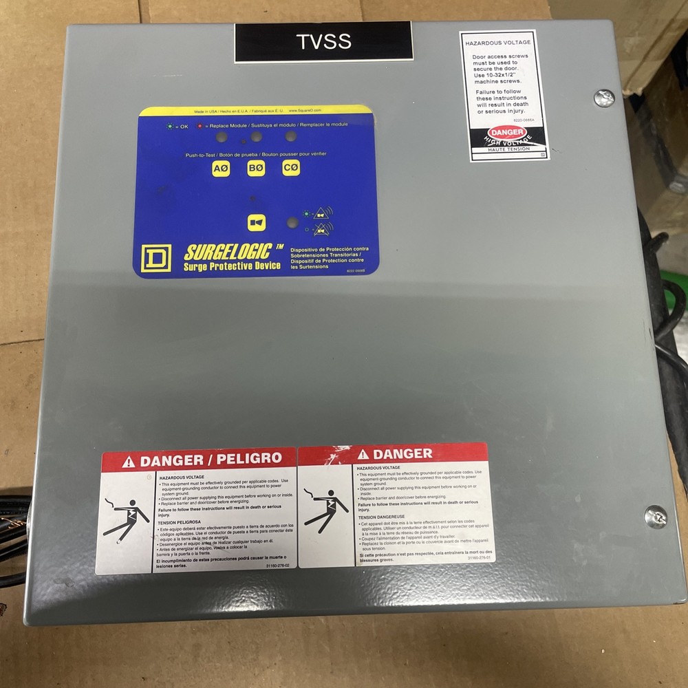 SQUARE D TVS3EBA16A 160kA SURGELOGIC SURGE PROTECTOR 3Ø 240/120 VAC